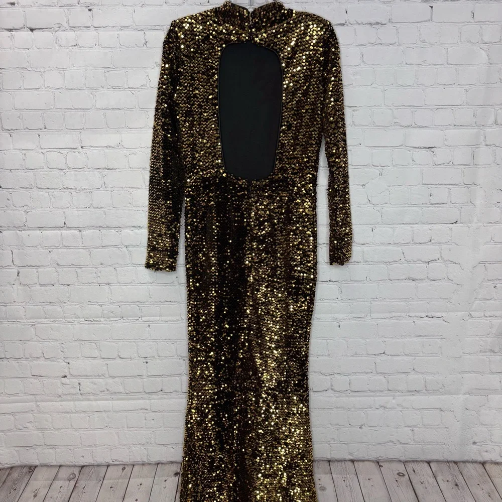 Beulah Gold Sequin Maxi Dress - Picture 3 of 11